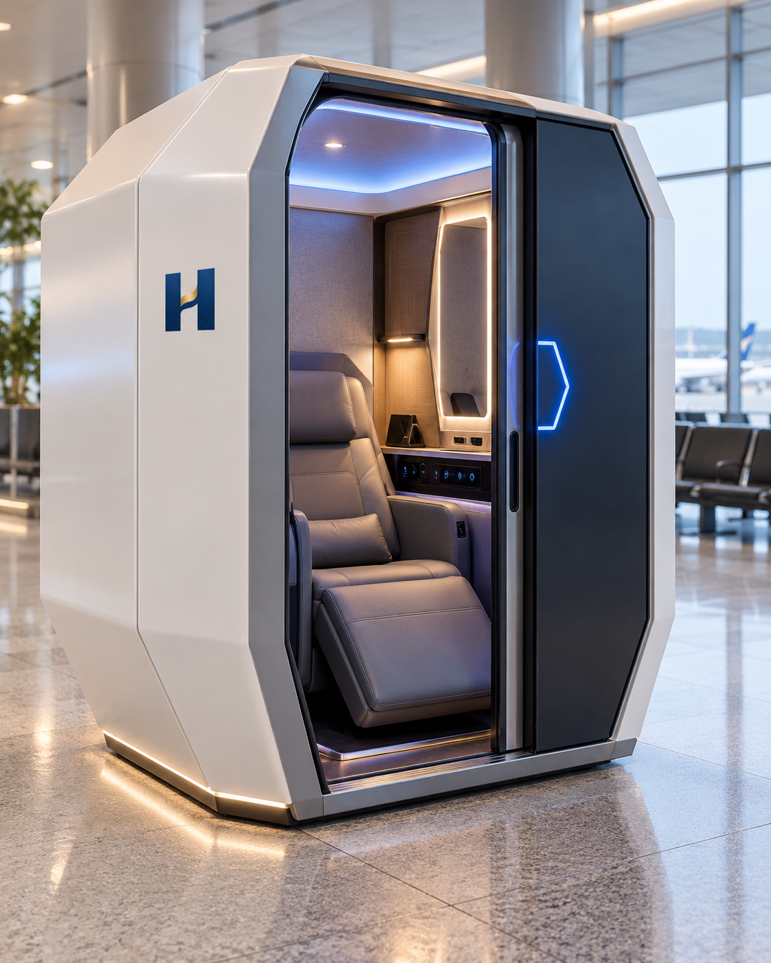 Hudson Naproom private airport rest cabin concept